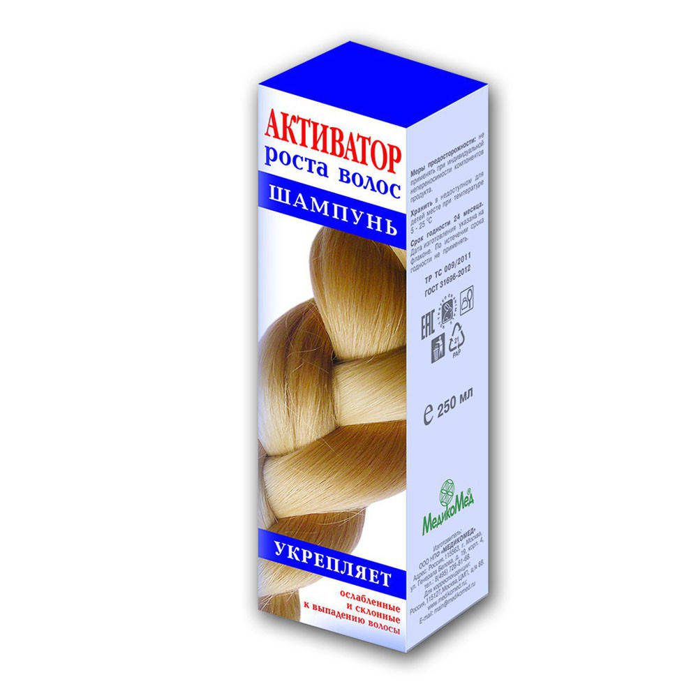 

Активатор роста волос шампунь, 250мл.