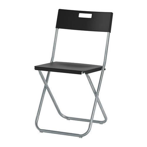 

ГУНДЕ Стул складной, черный, 00217797, ИКЕА, IKEA, GUNDE