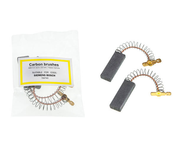 

"Щітки графітові для пральної машини Bosch, Siemens (5x12.5x32 мм, клема 4.8 мм), двошарові (""сендвіч""), з