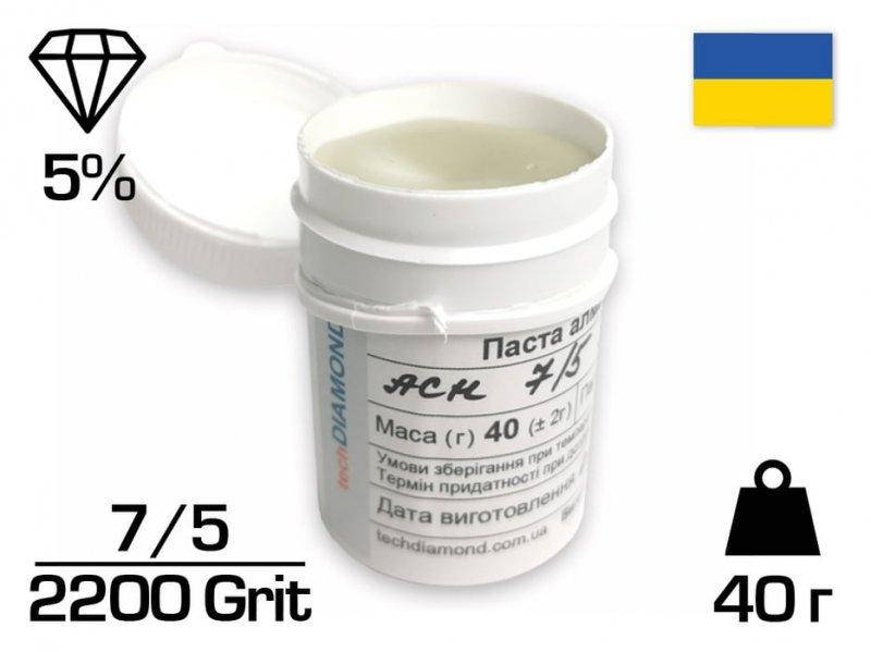 

Алмазная паста АСH 7/5 ПОМГ (5%) 2200 GRIT 40 г (ACH7-5)
