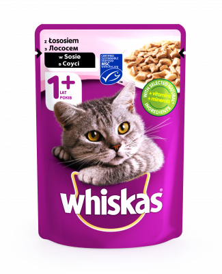 

Влажный корм Вискас Whiskas с лососем в соусе 100 г 24 шт