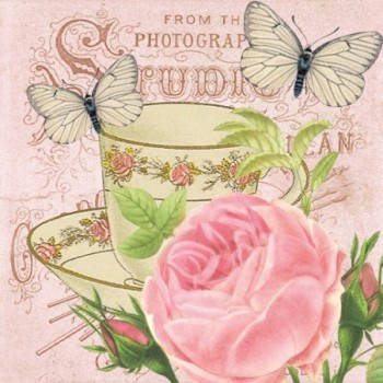 

Салфетки для декупажа "Утренний чай.и роза" 33*33 см №330