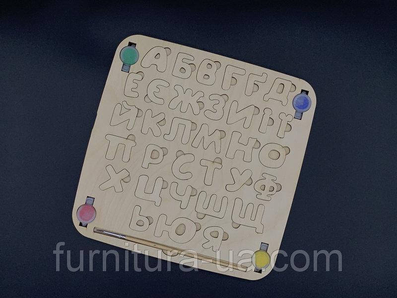 

Азбука українська деревянная.Краски+кисть. 25*25 см