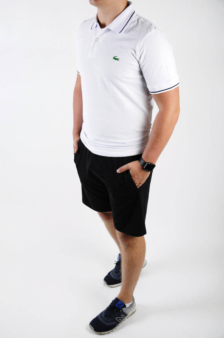 

Мужской комплект поло/футболка и шорты Лакост (Lacoste), поло и шорты Lacoste,мужская тенниска, S M