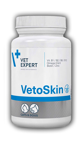

ВЕТОСКИН VETOSKIN VETEXPERT добавка при захворюваннях шкіри в собак і кішок, 90 капсул