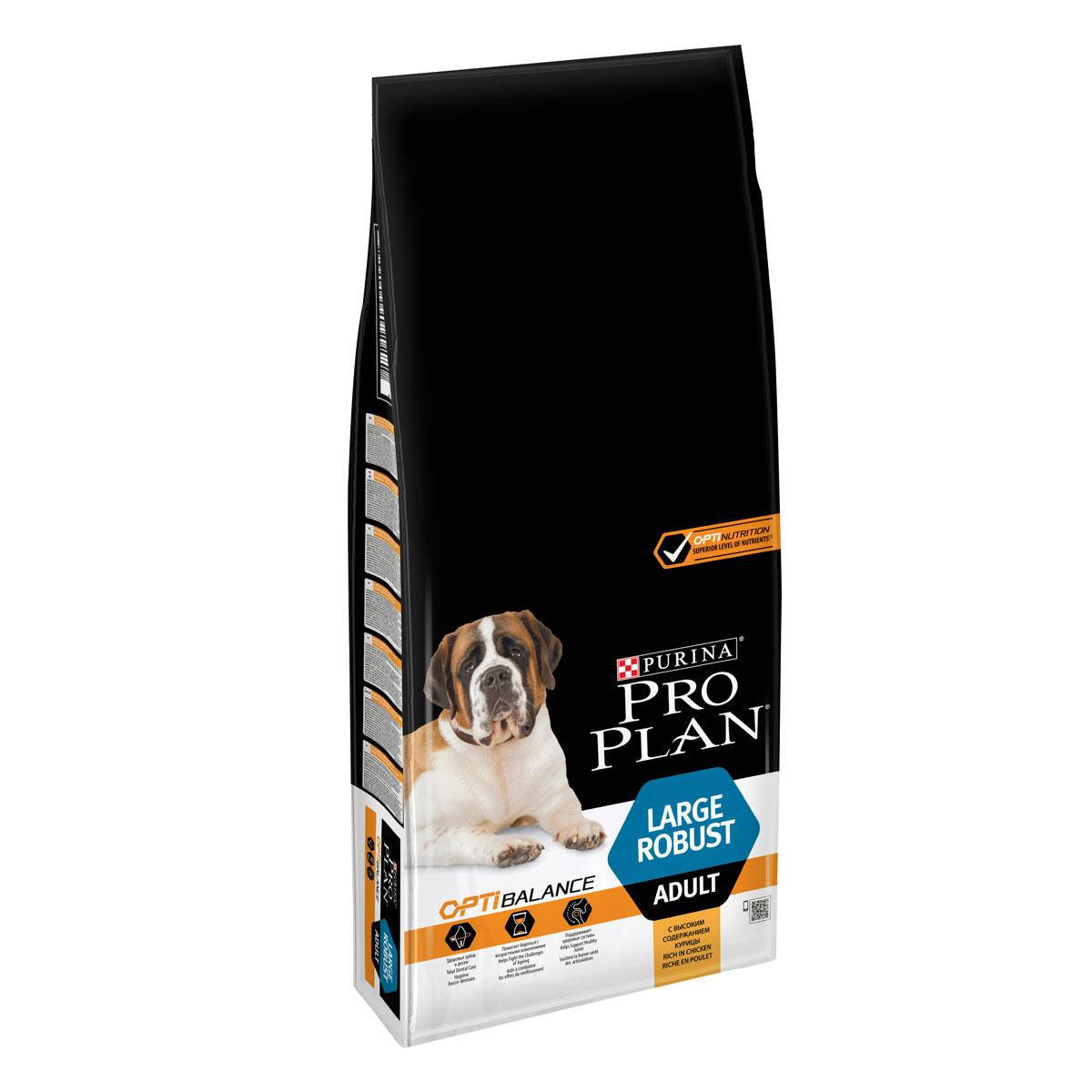 

Корм для взрослых собак крупных пород Pro Plan ADULT LARGE Robust OptiBalance 14 кг