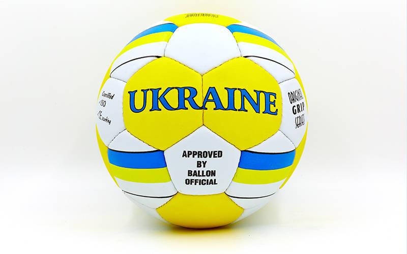 

Мяч футбольный №5 гриппи Ukraine 0047-136: PVC, сшит вручную