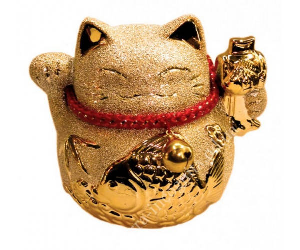 

Счастливый кот - копилка Манеки Неко в золоте №1