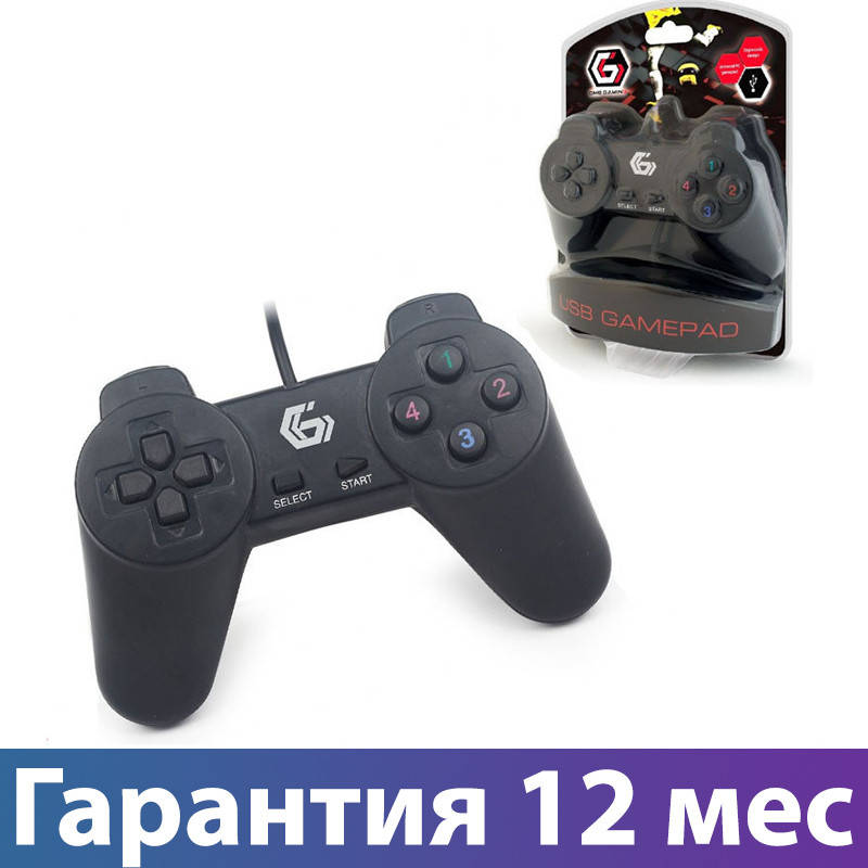 

Джойстик для ПК Gembird JPD-UB-01 USB проводной геймпад для компьютера/ноутбука, Черный