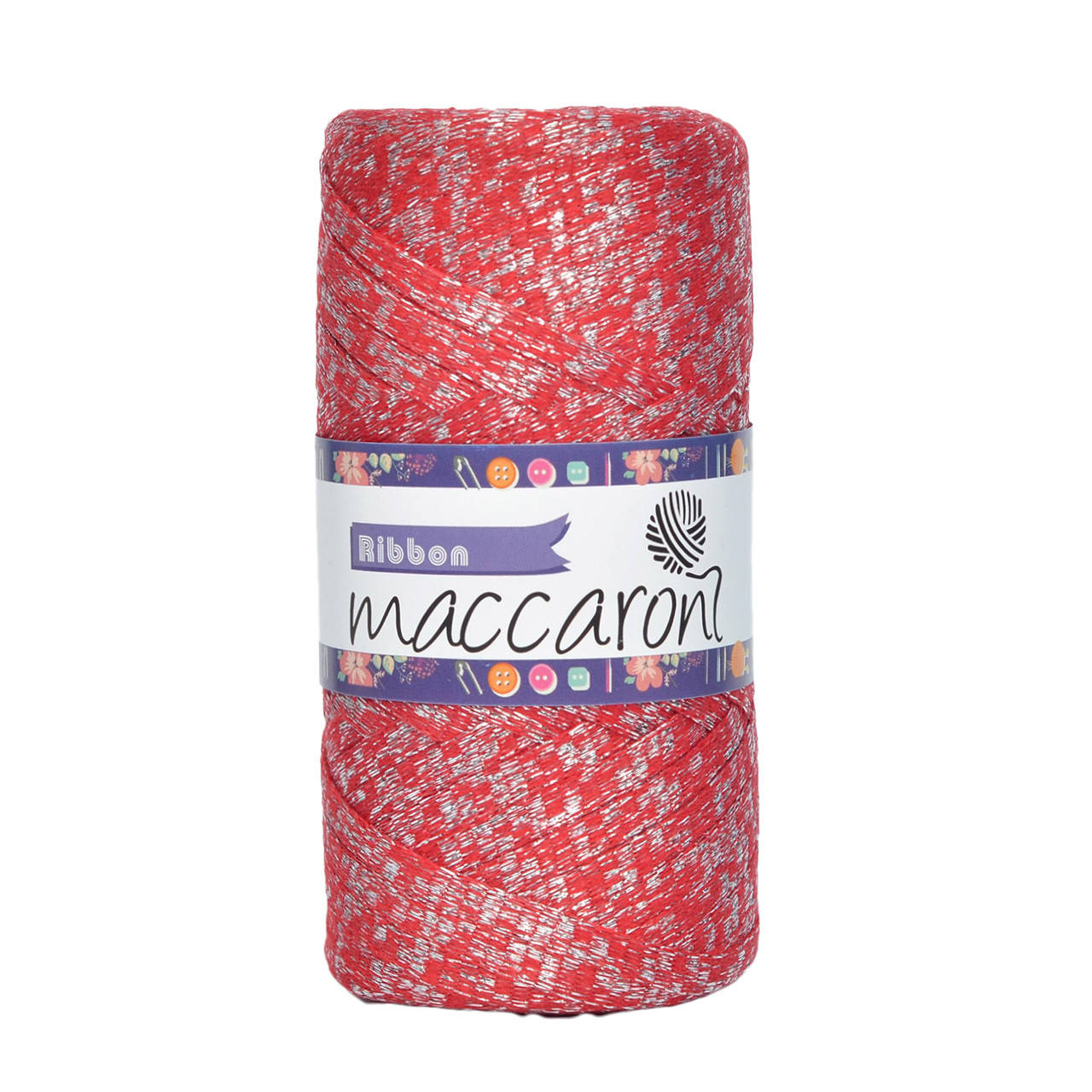 

Ленточный шнур Maccaroni Ribbon Glitter 6 mm Клубничный