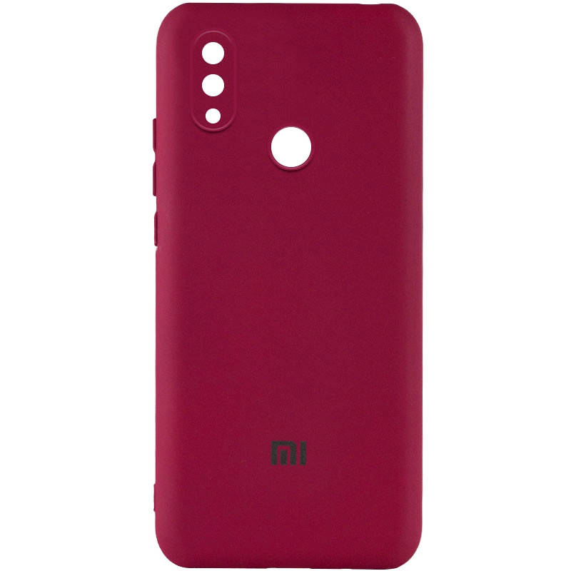 

Силиконовый чехол для Xiaomi Redmi Note 7 Бордовый микрофибра soft touch