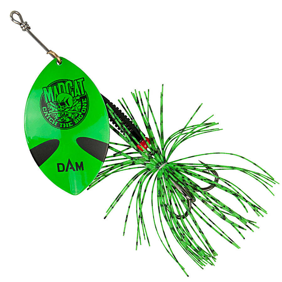 

Блесна-вертушка на сома DAM MADCAT Big Blade Spinner 55гр тройник №2/0 (green), Зелёный
