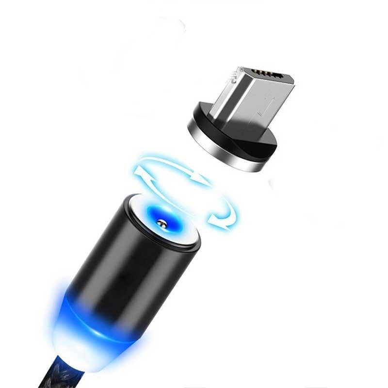 

Магнитный кабель для зарядки телефона Magneti Lightning\micro\type-c(на выбор) круглый M3, Белый