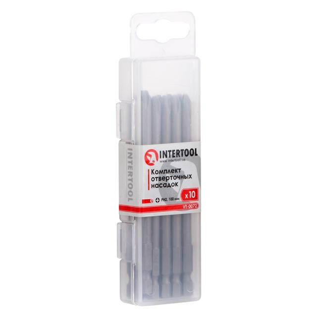 

Комплект отверточных насадок PH2*100 мм уп. 10 шт. INTERTOOL VT-0072