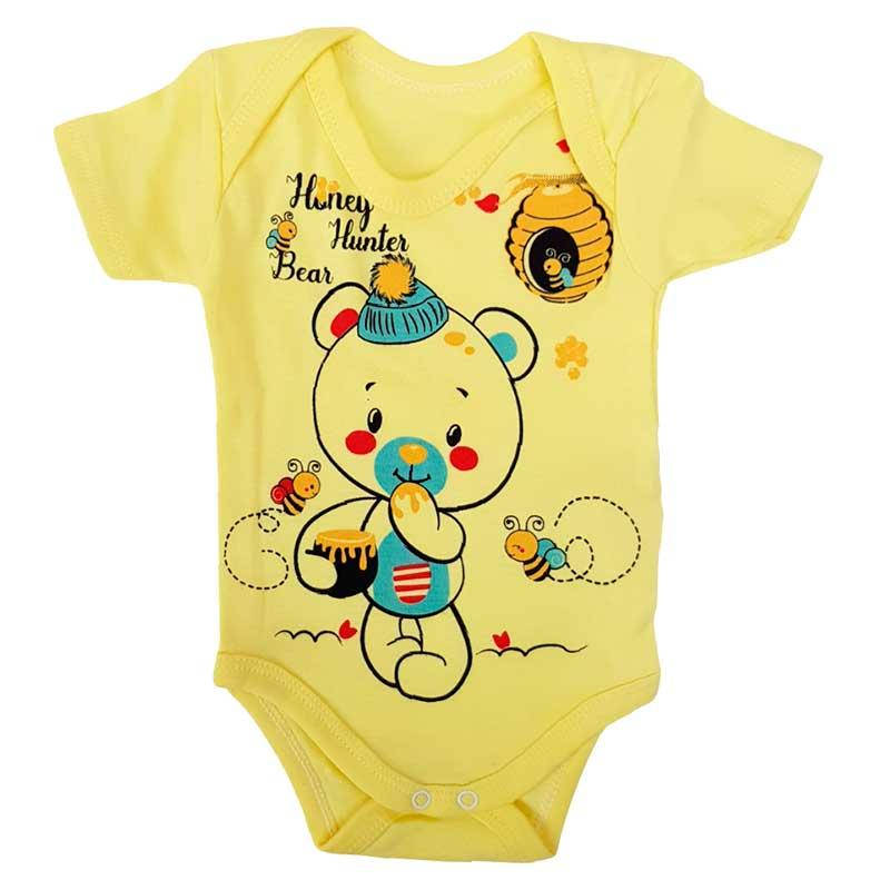 

Боди с коротким рукавом детское 62-86 (3-18м.) 12278, мишка с медом