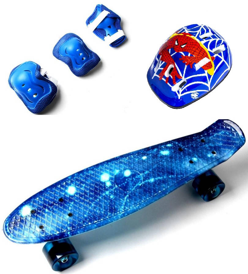 

Penny Board.Spice+защита+шлем. Светящиеся колеса!