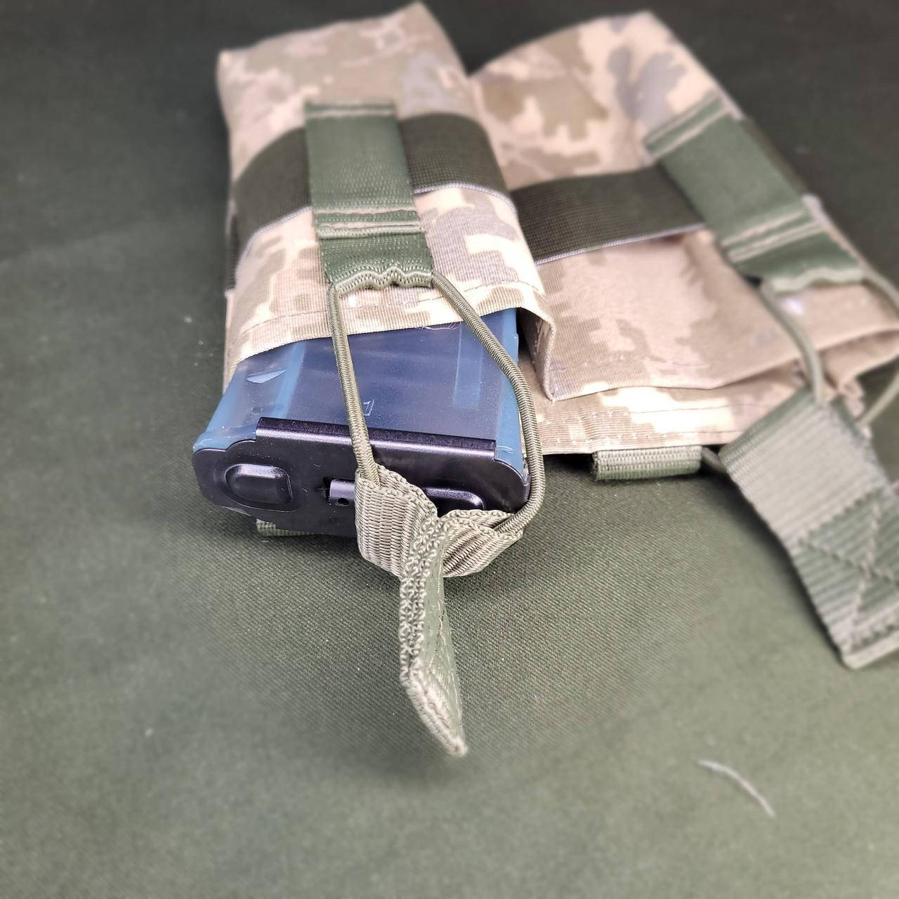 

Подсумок двойной рядный на 2 магазина АК. Пиксель-2