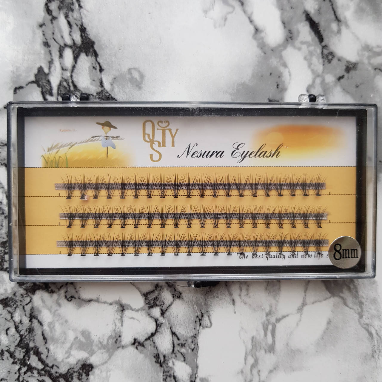 

Ресницы пучки Nesura QSTY 10D C-Curl 8, Черный