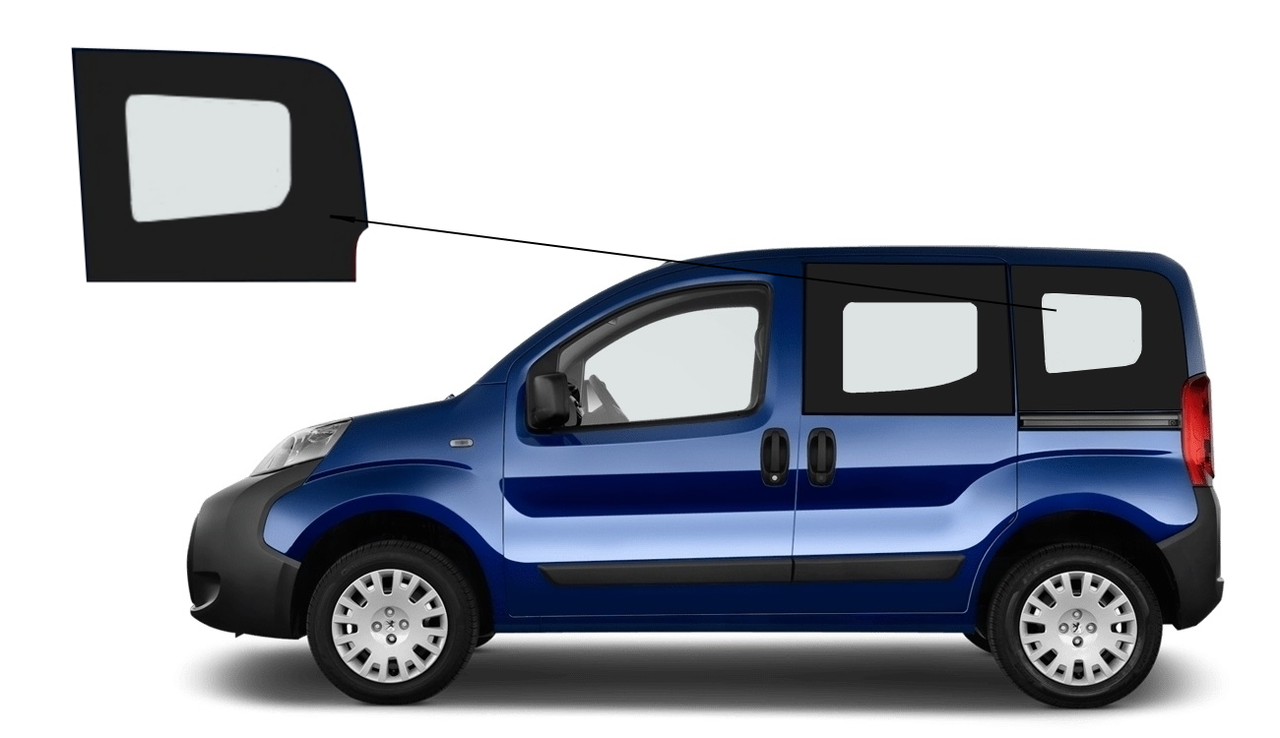 

Боковое стекло Fiat Fiorino 2008-2018 заднее левое