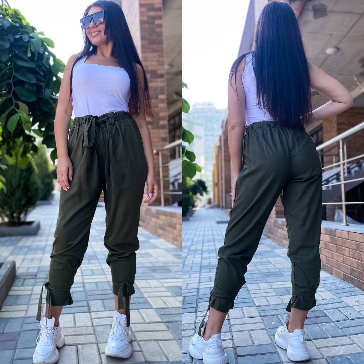 

Женские брюки больших размеров 42-56. Лен 54/56, Бежевый