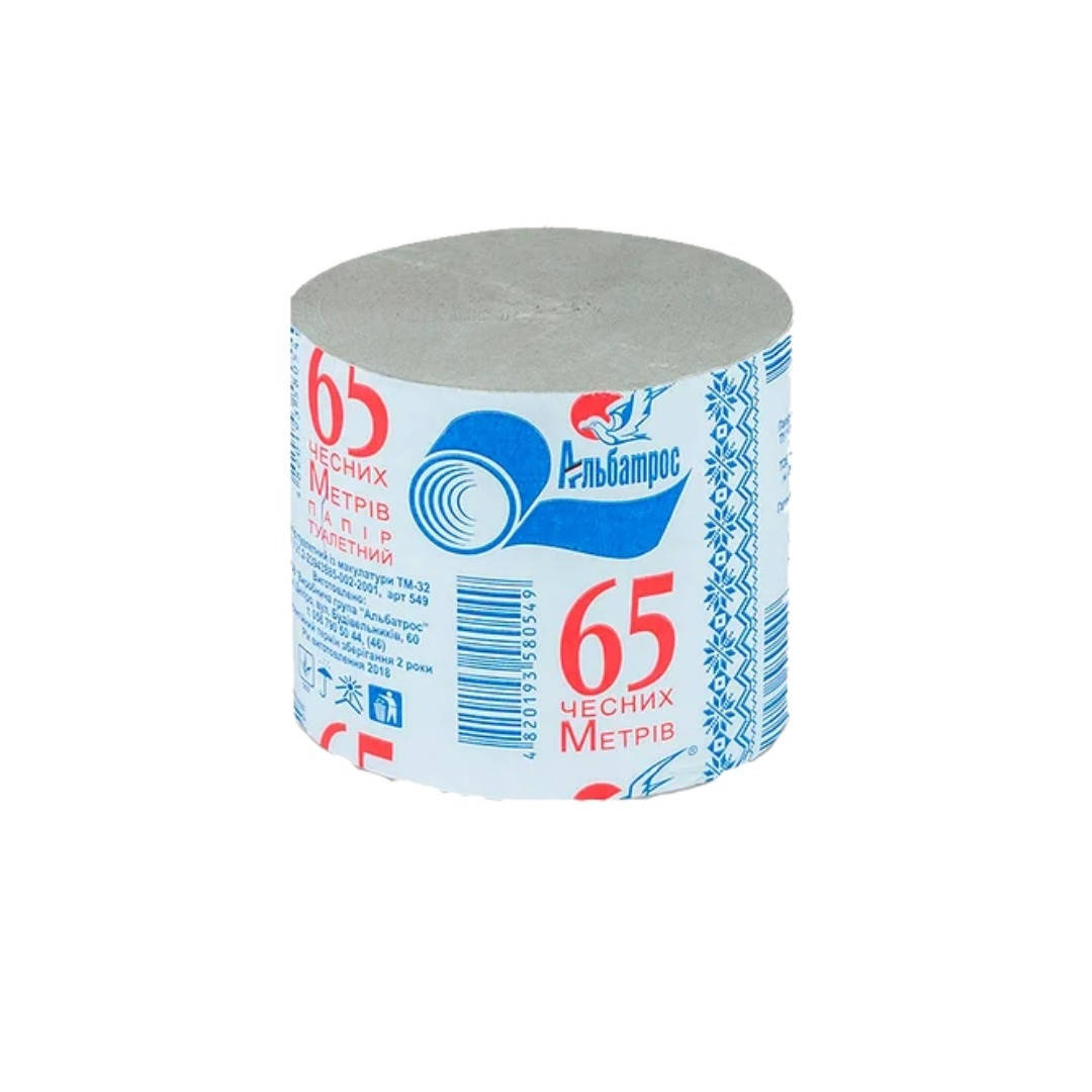 

Туалетная бумага Честные 65 м серая, Серый