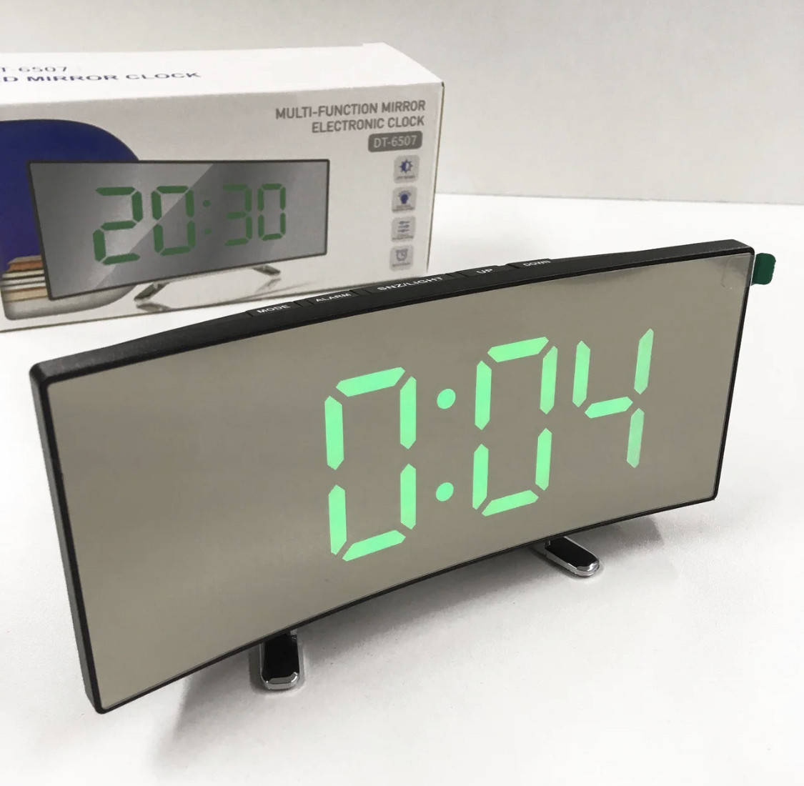 

Часы DT- 6507 зеркальные настольные LED зеленая подсветка