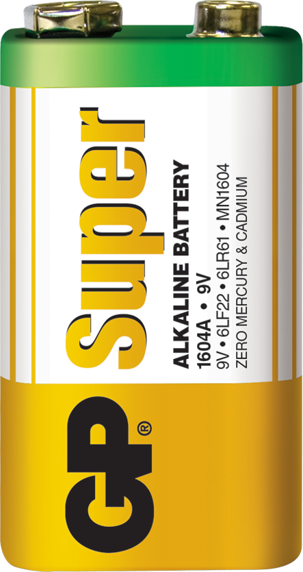 

Батарейка щелочная GP 1604A-S1 Super Alkaline 6LR61 9V крона (трей)
