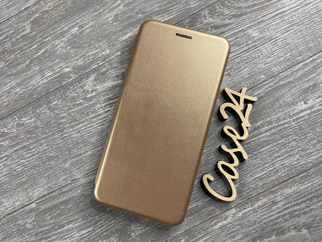 

Кожаный чехол книжка Elegant на Samsung Galaxy A12 (на самсунг а12) золотистый