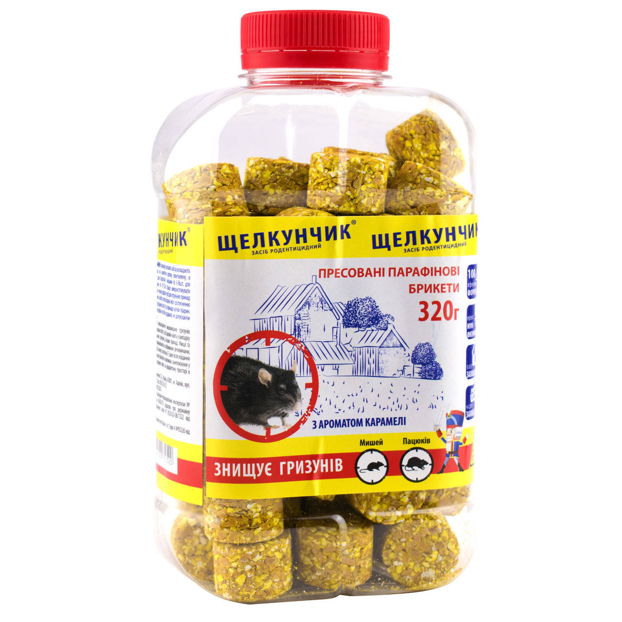 

Брикеты от крыс и мышей Щелкунчик с ароматом карамели 320 г