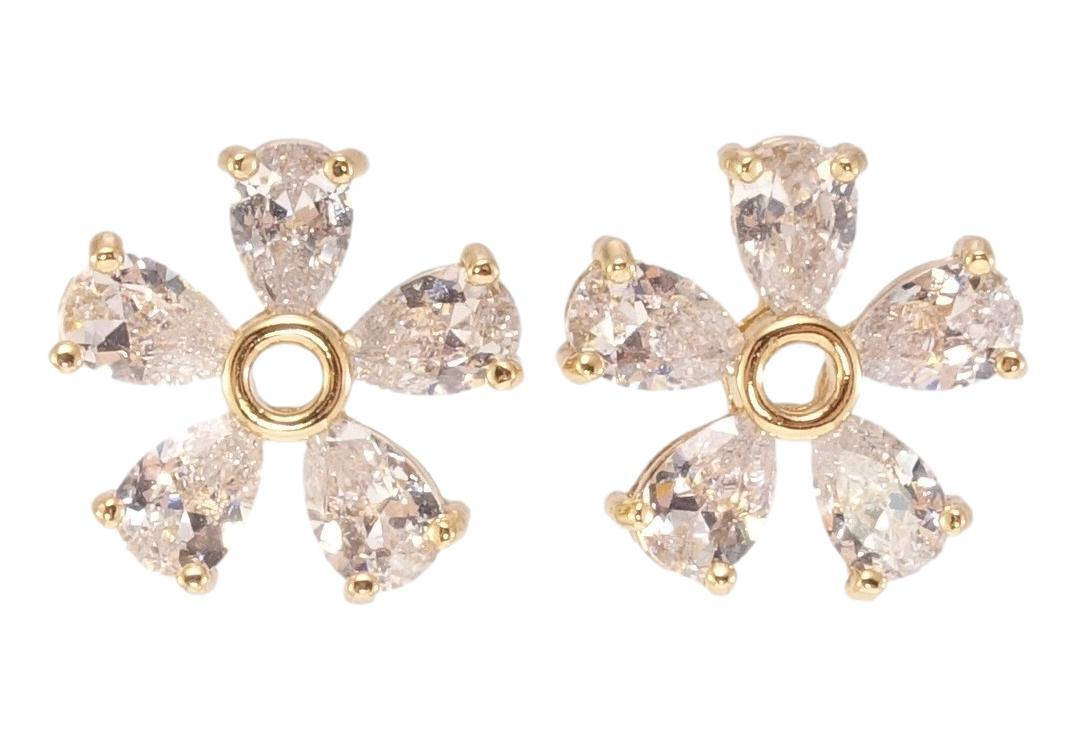 

Серьги Xuping Позолота 18K гвоздики (пусеты) "Кристальные цветочки"