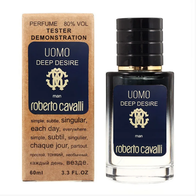 

ROBERTO CAVALLI UOMO DEEP DESIRE ,TESTER LUX,мужской, 60 мл