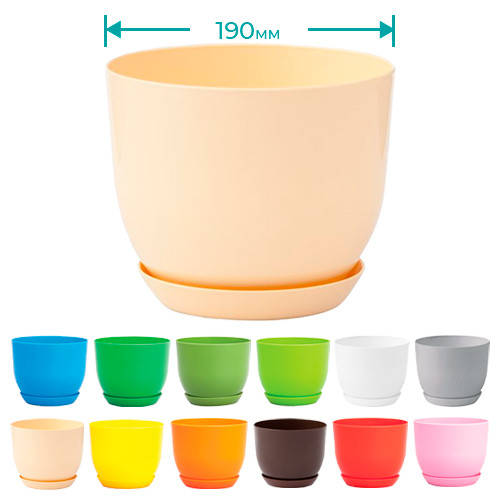 

Горшок с подставкой "Класик" для цветов и комнатных растений в ассорт. - D190 мм, 3.3 л