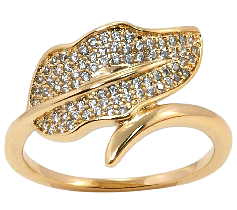 

Кольцо Xuping Позолота 18K "Лист инкрустация цирконием" р.18,18.5,19,19.5,20,20.5