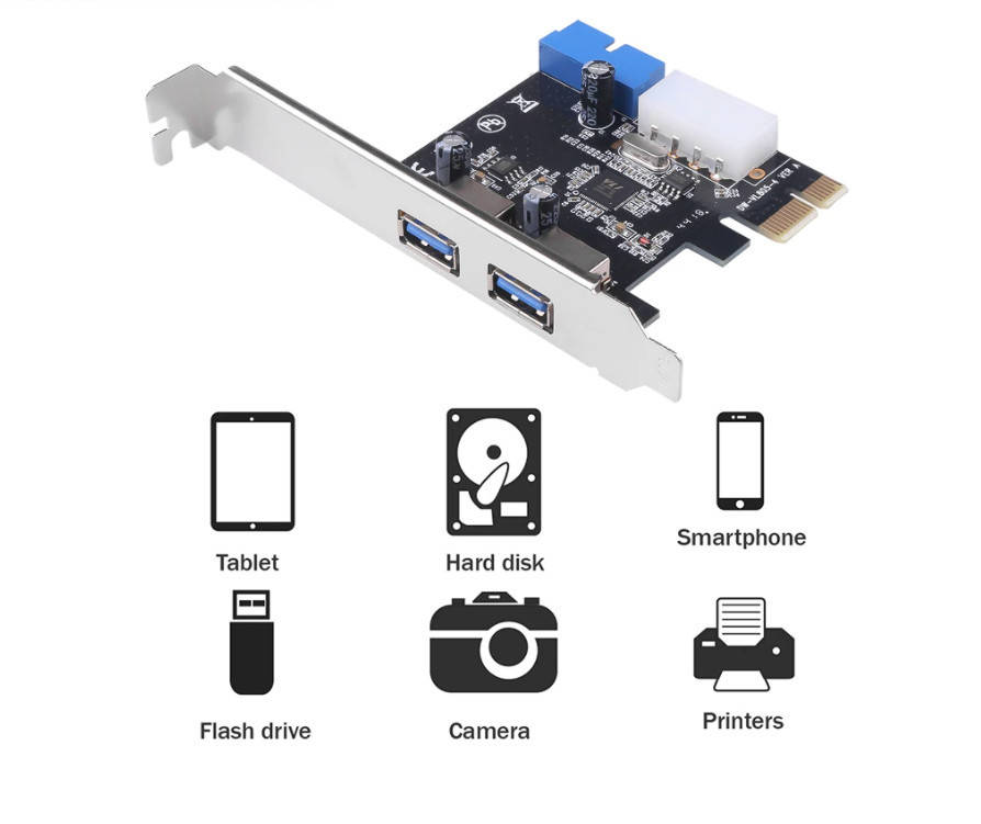 

PCIe USB3.0 VLI Контроллер 2 port + 20pin гнездо