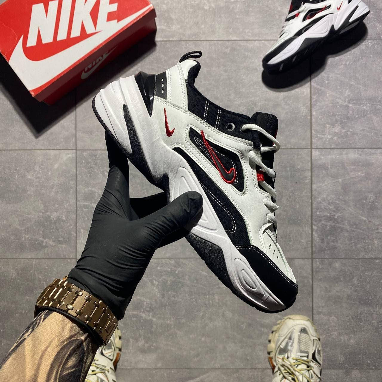 

Кроссовки Nike M2K Tekno Black White Red черно-белые с красным 38, Черно-белый