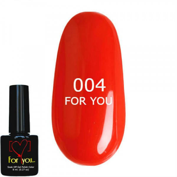 

Гель лак Красный Мак FOR YOU № 004 8 мл