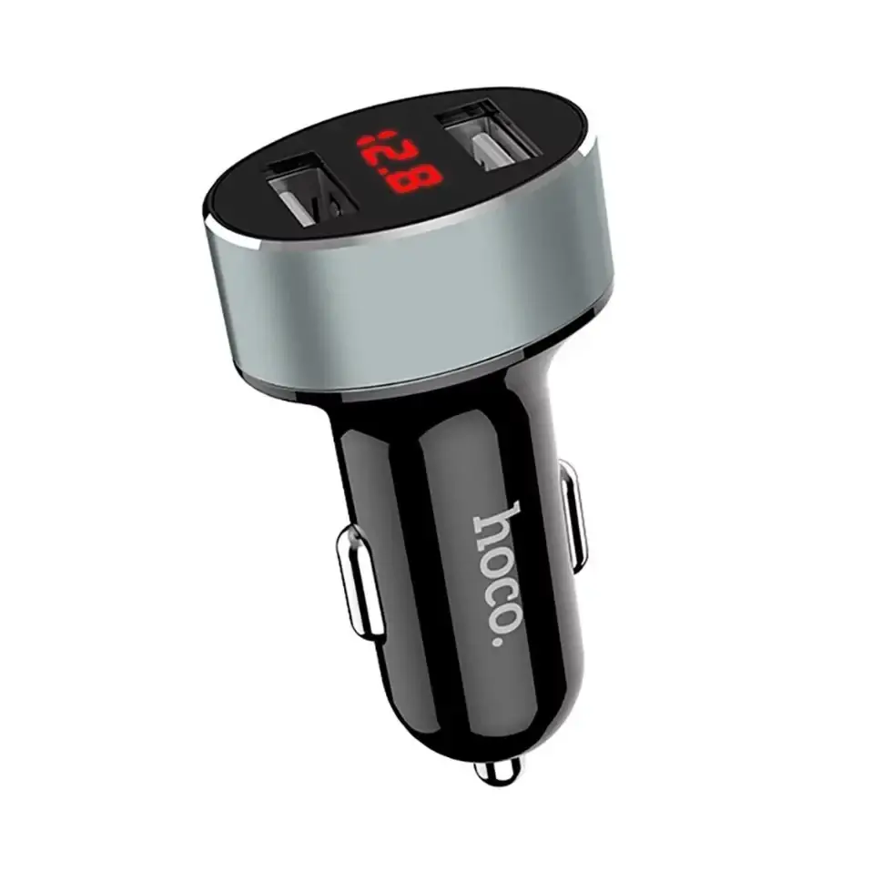 

Автомобильное зарядное Hoco Z26 (2USB, 2.1A) со светодиодным экраном Black
