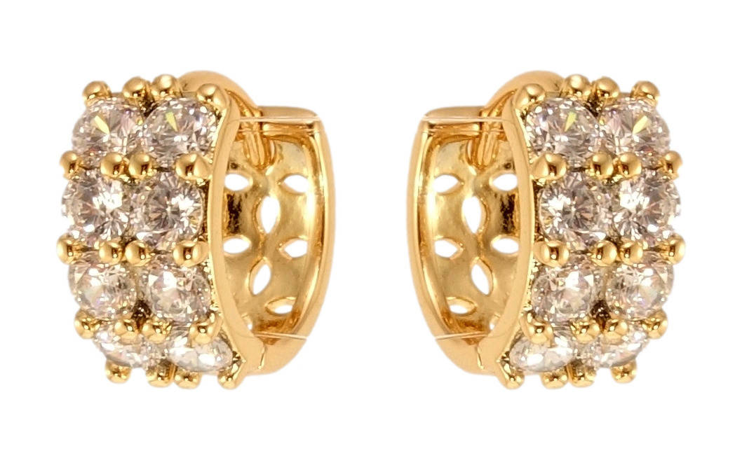 

Серьги Xuping Позолота 18K колечки "Инкрустация цирконием"