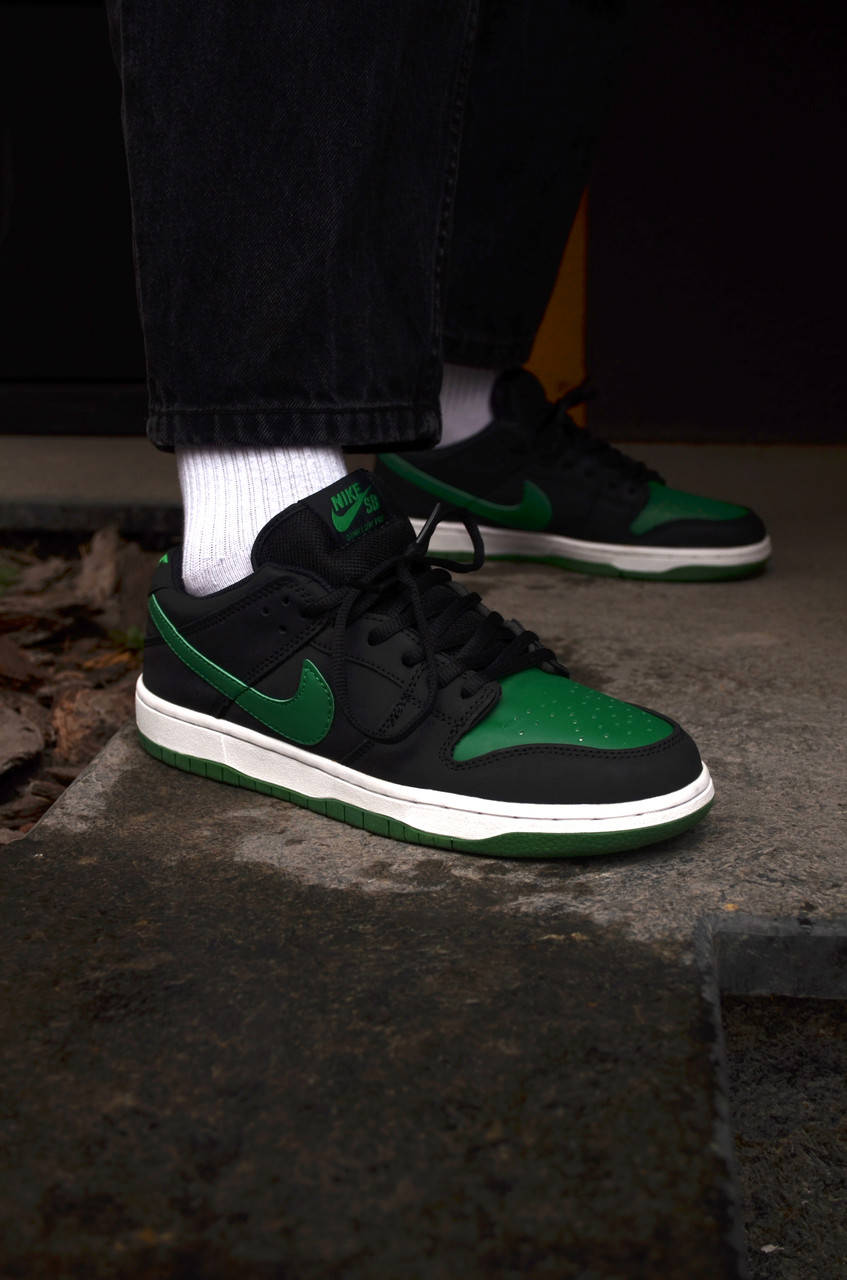 

Мужские кроссовки Nike SB Dunk Black Green Найк СБ Данк Черно Зеленый 42, Черный