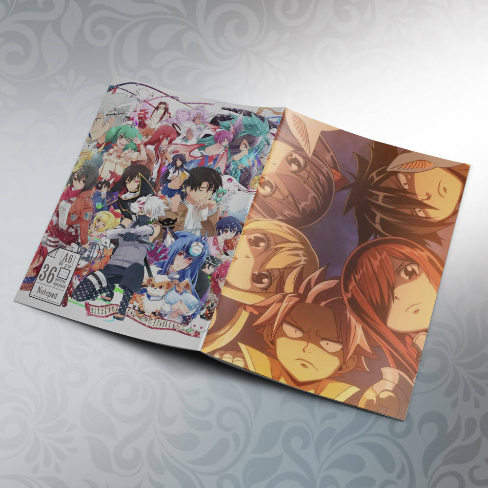 

Блокнот Аниме А6 на скобе Fairy Tail 36 листов 04