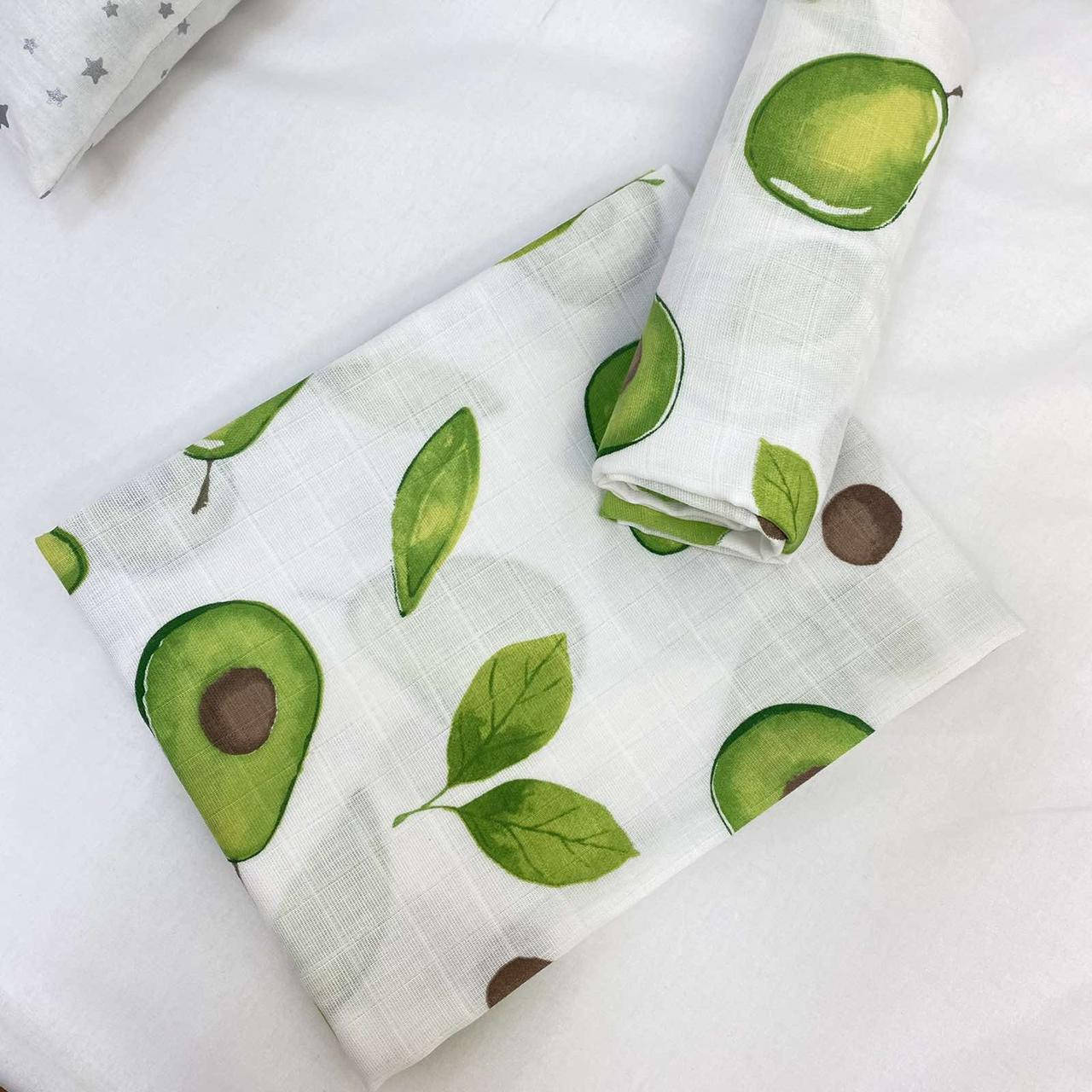 

Пеленка детская муслин двухслойный авокадо 80*100 см МП-354, Разные цвета