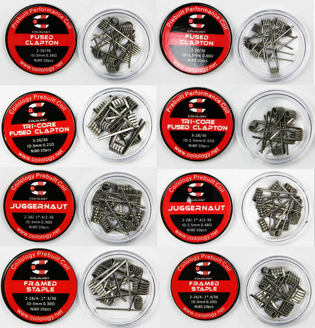 

Coilology Ni80 Fused Clapton ,Tri-core ,Framed Staple ,Juggernaut Coil (спираль)