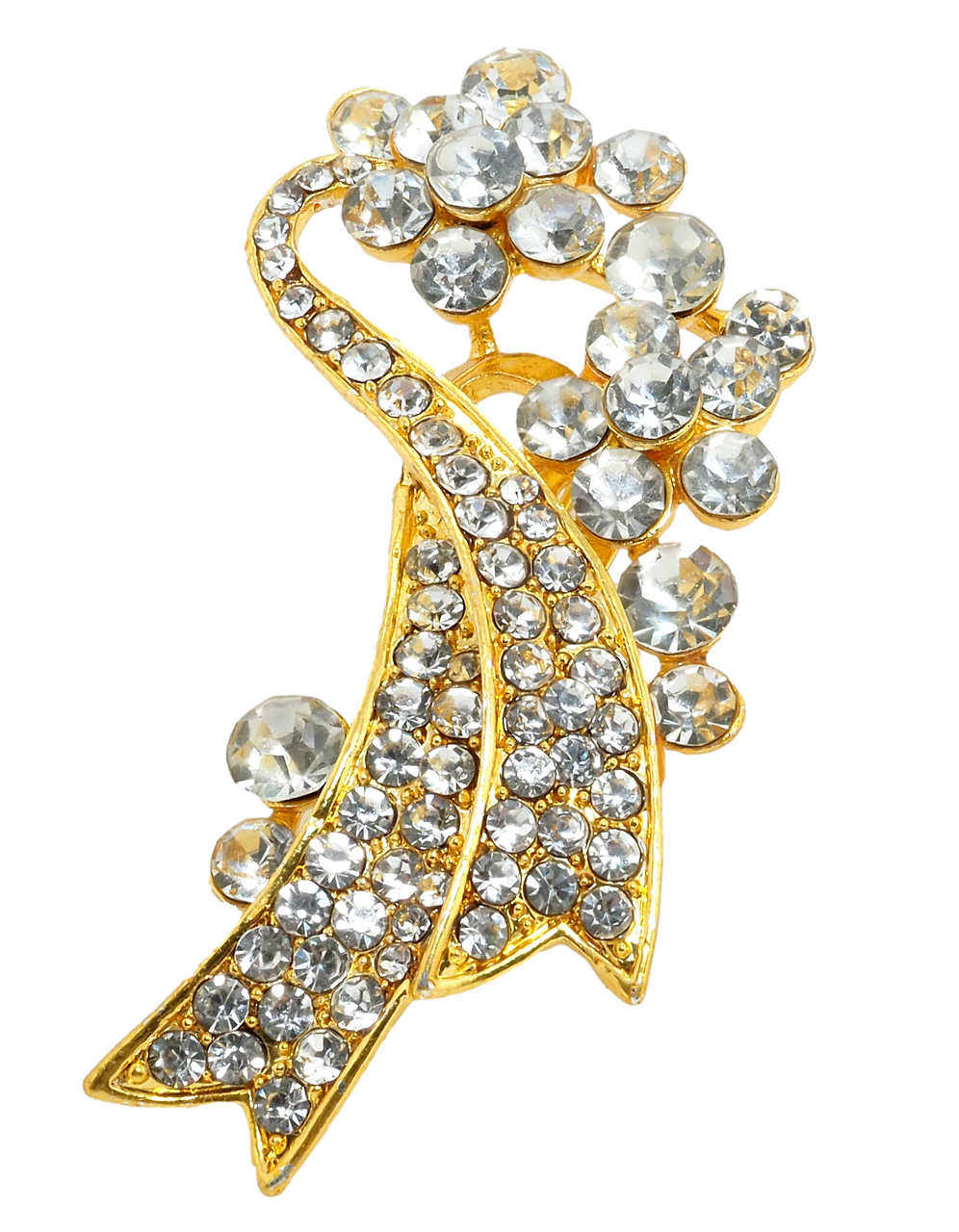 

Брошь "Лента с цветами и стразами"