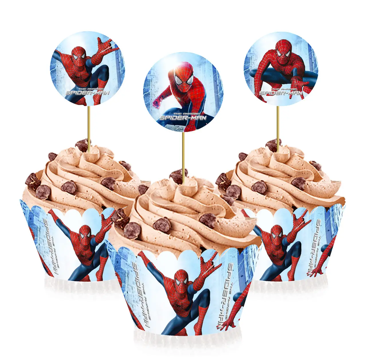 

Топперы для капкейков "Человек Паук / Спайдермен", 6 шт