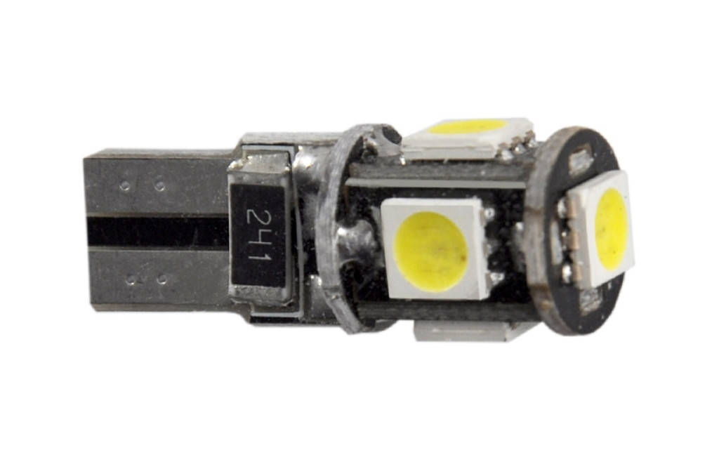 

Светодиод Winso W2.1x9.5d T10 12V 5LEDS SMD Canbus 5050 WHITE (10шт)