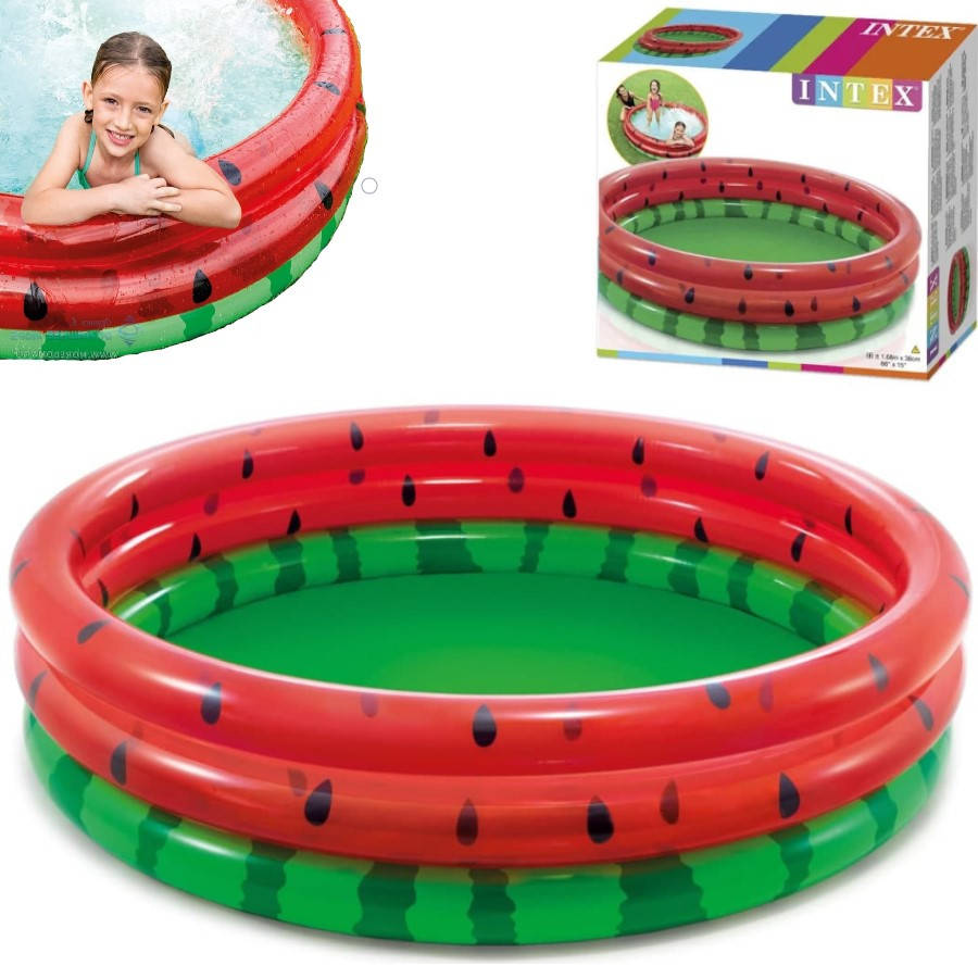 

Надувной бассейн для детей Intex 58448 168х38 см, детский надувной бассейн круглый, большой для дома и дачи, Красный