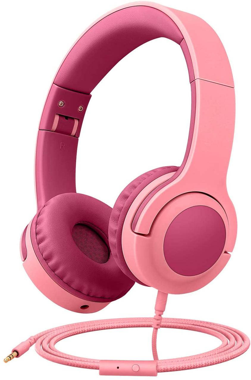 

Детские проводные наушники с микрофоном Picun Q2 Rose, Розовый