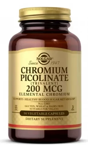 

Хром пиколинат, Chromium Picolinate, Solgar, 200 мкг, 90 капсул (SOL-00866)