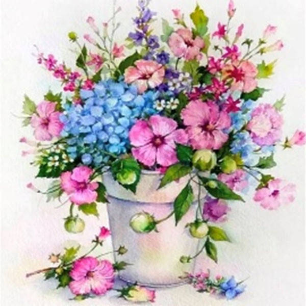 

Алмазная вышивка. Картина на подрамнике "Горшочек цветов", 30х30см