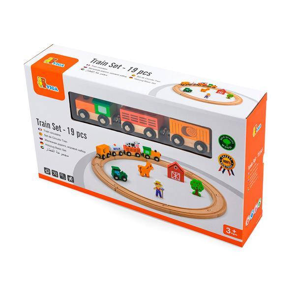 

Дерев'яна залізниця Viga Toys 19 ел. (51615)